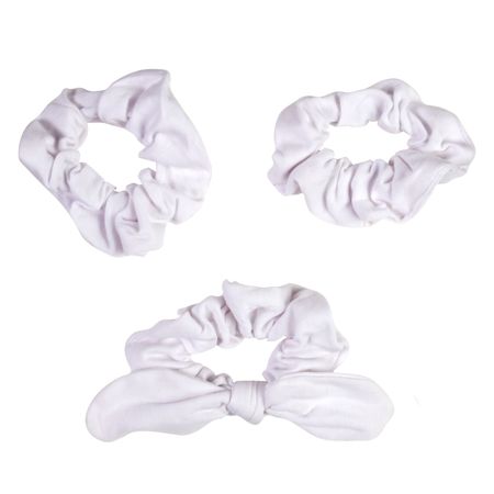 Picture of 46208 TULIP SCRUNCHIE BASIC & BOW 3PK WHITE
