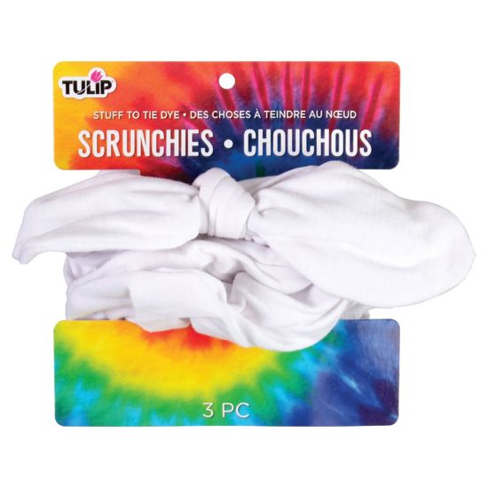 Picture of 46208 TULIP SCRUNCHIE BASIC & BOW 3PK WHITE