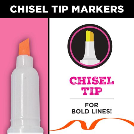 Picture of 38042 Tulip Graffiti Chisel-Tip Fabric Markers Rainbow 6 Pack
