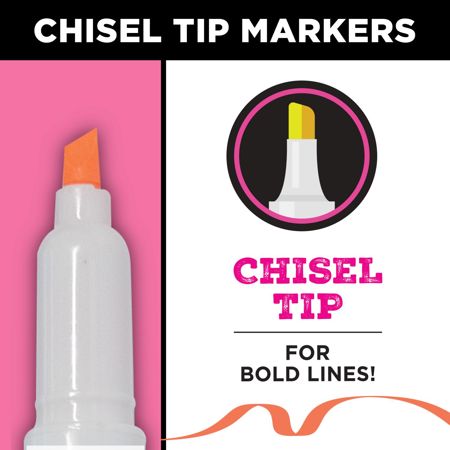Picture of 38044 Tulip Graffiti Chisel-Tip Fabric Markers Bright 6 Pack