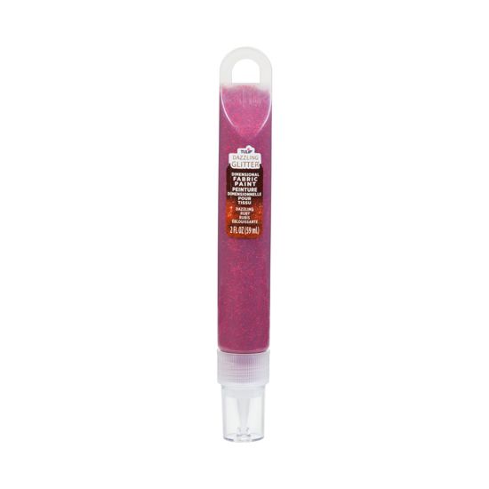 Picture of 40216 Tulip Dazzling Glitter Dimensional Fabric Paint Dazzling Ruby 2 oz.