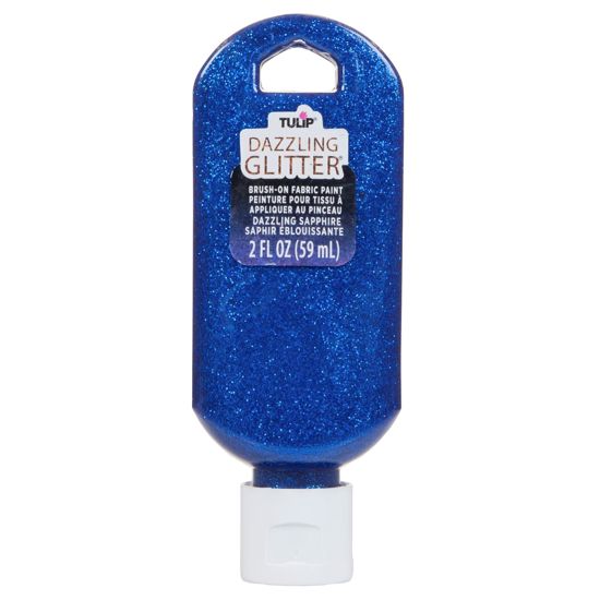 Picture of 40193 Tulip Dazzling Glitter Brush-On Fabric Paint Dazzling Sapphire 2 fl. oz.