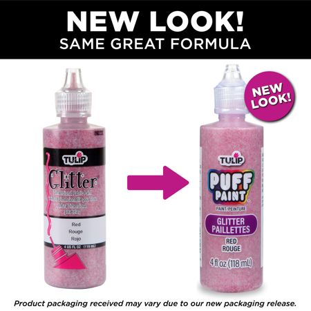 Picture of 41303 Tulip Dimensional Fabric Paint Glitter Red 4 fl. oz.