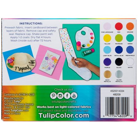 Picture of 48209 Tulip Brush-On Fabric Paint Rainbow 14 Pack