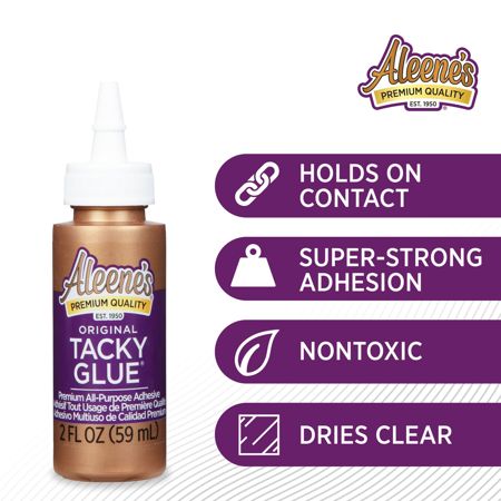 Picture of 15600 Aleenes Original Tacky Glue 2 fl. oz. with list of 4 features of glue