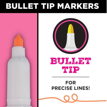 Picture of 37315 Tulip Graffiti Bullet-Tip Fabric Markers Neon 6 Pack
